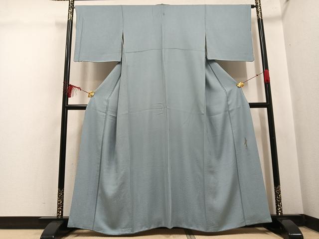 平和屋着物●本草木染作家 圓啓 色無地 花地紋 蕎麦切色 正絹 逸品 AABI3052ph