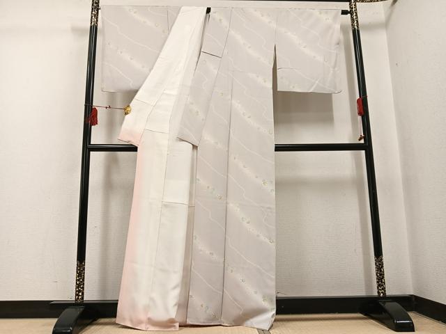 平和屋着物●上質な小紋 舞花文 暈し染め 正絹 逸品 AABI3055ph