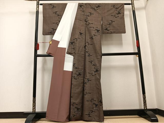 平和屋着物●本場大島紬 カタス9マルキ 風景文 大丸扱い 正絹 逸品 AABI3058ph