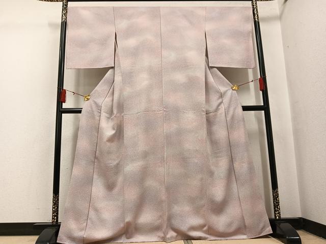 平和屋着物●上質な小紋 霞文 暈し染め 正絹 逸品 AABI3061ph