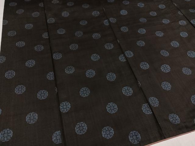 平和屋着物●本場大島紬 割込み絣 地空き 丸文 正絹 逸品 AABI3062ph