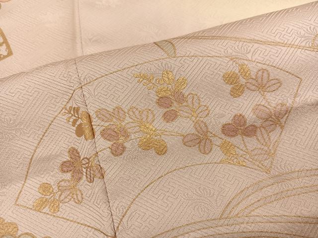 平和屋着物●訪問着 地紙枝花文 暈し染め 金彩 三越扱い 正絹 逸品 未使用 AABI3067ph