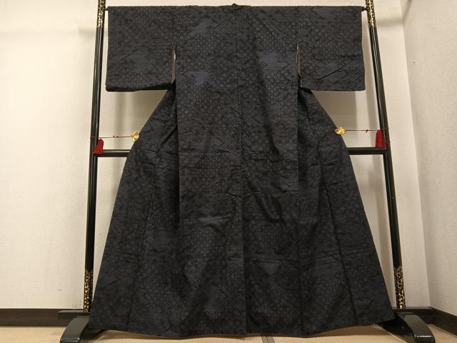 平和屋着物●本場結城紬 重要無形文化財 100亀甲 吉祥文 正絹 逸品 AABI3069ph