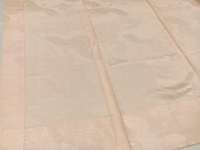 平和屋着物●振袖用長襦袢 無双仕立て 群れ鶴地紋 正絹 逸品 AABI3070ph