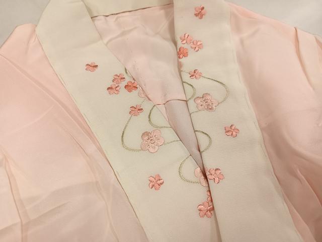 平和屋着物●長襦袢 無双仕立て 花地紋 暈し染め 正絹 逸品 AABI3083ph