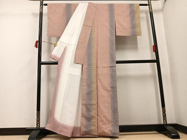 平和屋着物●上質な紬 間道 正絹 逸品 AABI3098ph