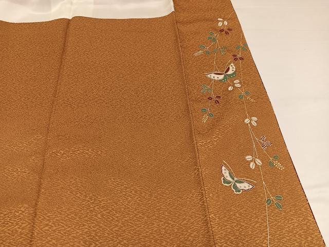 平和屋着物●世界的ファッションデザイナー 山本寛斎 kansaiブランド 訪問着 駒刺繍 草花文 金彩 正絹 逸品 AABI3104ph