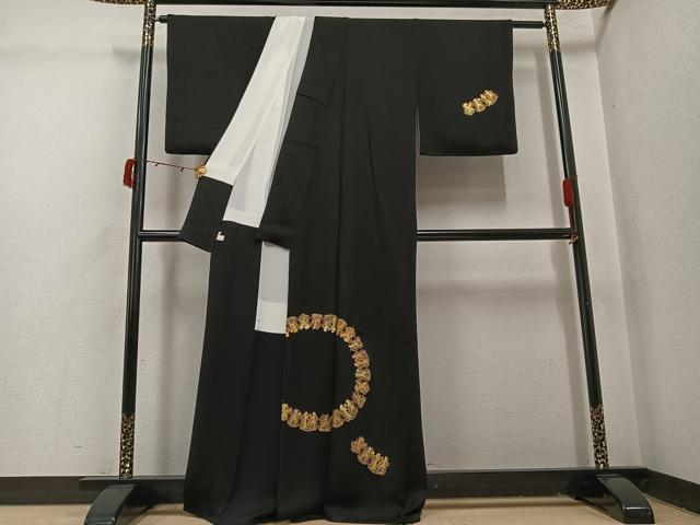 平和屋着物●訪問着 エジプト壁画文様 黒地 金彩 鈴乃屋扱い 正絹 逸品 AABI3106ph