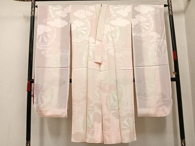 平和屋着物●振袖用長襦袢 袷 源氏車雲地紋 暈し染め 正絹 逸品 AABI3111ph