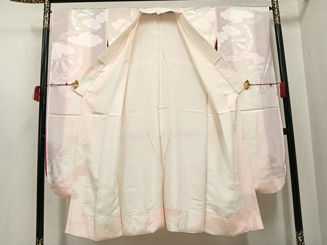 平和屋着物●振袖用長襦袢 袷 源氏車雲地紋 暈し染め 正絹 逸品 AABI3111ph