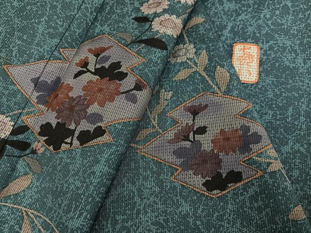 平和屋着物●本場大島紬 染大島 訪問着 作家物 松皮菱枝花文 正絹 逸品 AABI3112ph