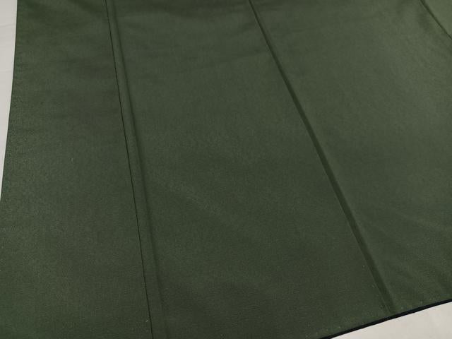 平和屋着物●男性 お召 色無地 藍媚茶色 正絹 逸品 AABI3115ph