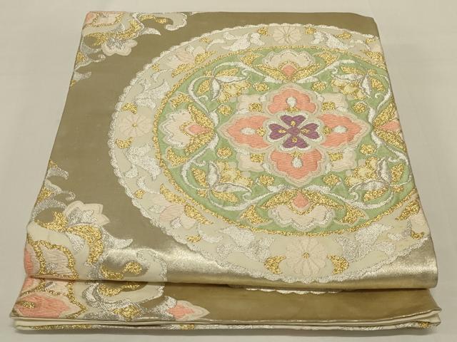 平和屋着物◎六通柄袋帯　花丸文　金銀糸　正絹　逸品　AABI0974yx 平和屋着物◎六通柄袋帯 花丸文 金銀糸 正絹 逸品 AABI0974yxの通販 by