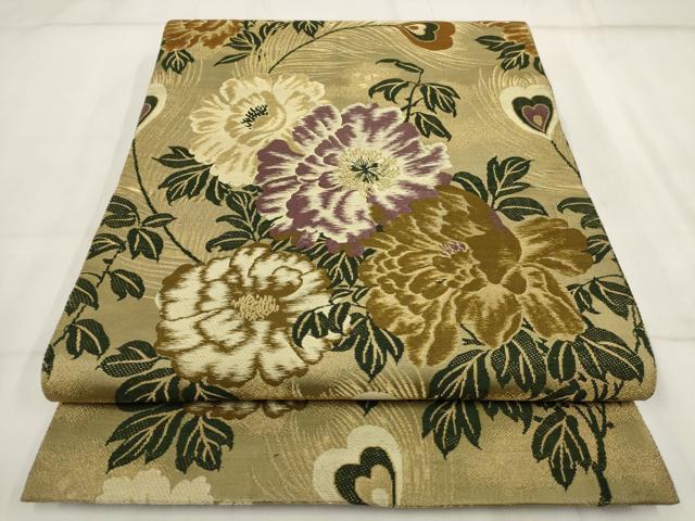 平和屋着物●アンティーク　大正ロマン　小紋　草花冊子文　正絹　逸品　AABG9591ph 平和屋着物○アンティーク 大正ロマン 色留袖 刺繍 扇面草花文 正絹