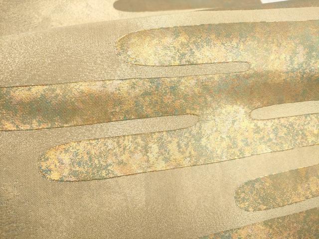平和屋着物▼六通柄京袋帯 霞文 金糸 正絹 逸品 AABI3400wj