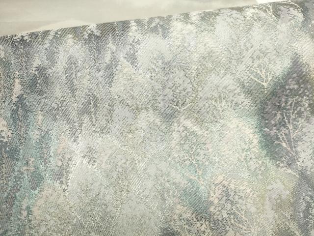平和屋着物▼六通柄袋帯 奥嵯峨 遠山樹林文 金銀糸 正絹 逸品 AABI3683wj