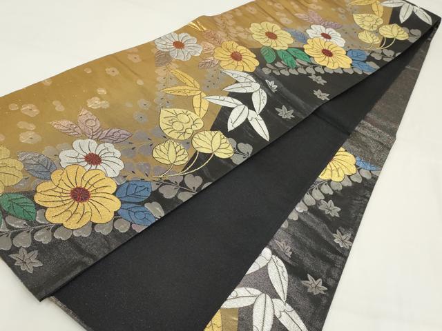 平和屋着物▼六通柄袋帯 辻が花 金銀糸 正絹 逸品 AABI3711wj