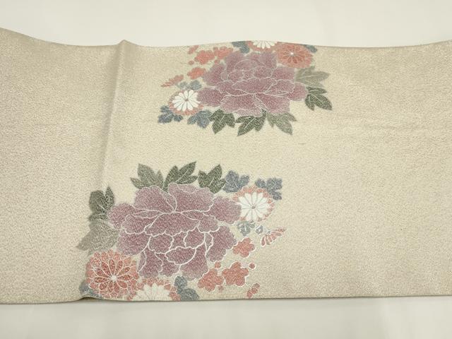平和屋着物▼綴れ 太鼓柄袋帯 花車文 銀糸 銀彩 正絹 逸品 AABI3763wj