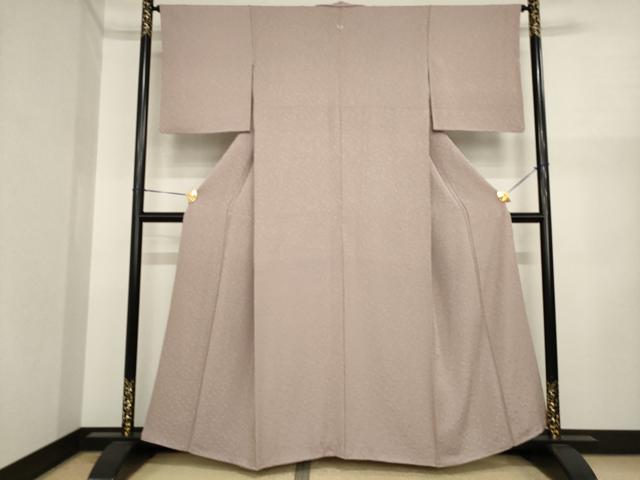 平和屋着物●上質な色無地 花唐草地紋 梅染色 正絹 逸品 AABI3767ck