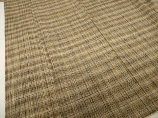 平和屋着物●上質な紬 格子 正絹 逸品 AABI3770ck