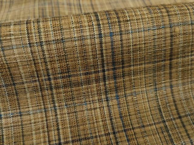 平和屋着物●上質な紬 格子 正絹 逸品 AABI3770ck