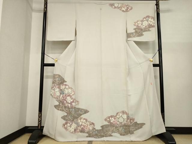 平和屋着物●十日町 名門 滝泰謹製 訪問着 辻が花 絞り 舞花文 正絹 逸品 AABI3772ck