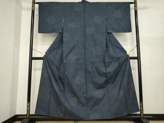 平和屋着物●本場大島紬 一元絣 花火 正絹 逸品 AABI3776ck