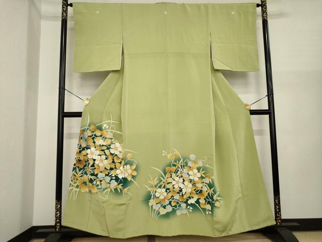 平和屋着物●豪華色留袖 刺繍 草花文 暈し染め 正絹 逸品 AABI3783ck