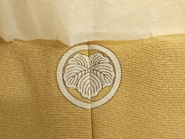 平和屋着物●上質な色無地 黄唐茶色 正絹 逸品 AABI3788ck
