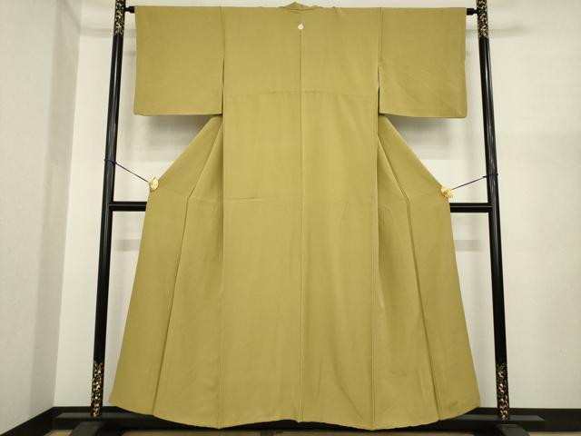 平和屋着物●上質な色無地 朽葉色 正絹 逸品 AABI3791ck
