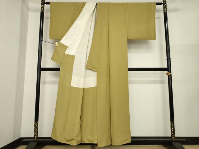 平和屋着物●上質な色無地 朽葉色 正絹 逸品 AABI3791ck