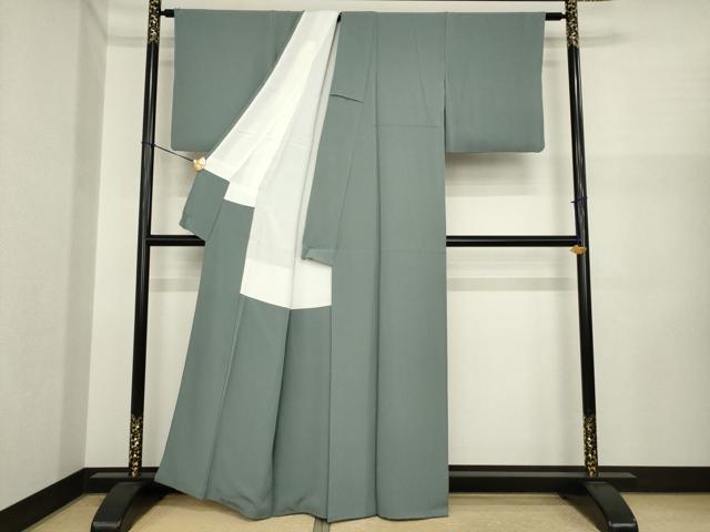 平和屋着物●上質な色無地 豆がら茶色 正絹 逸品 AABI3795ck