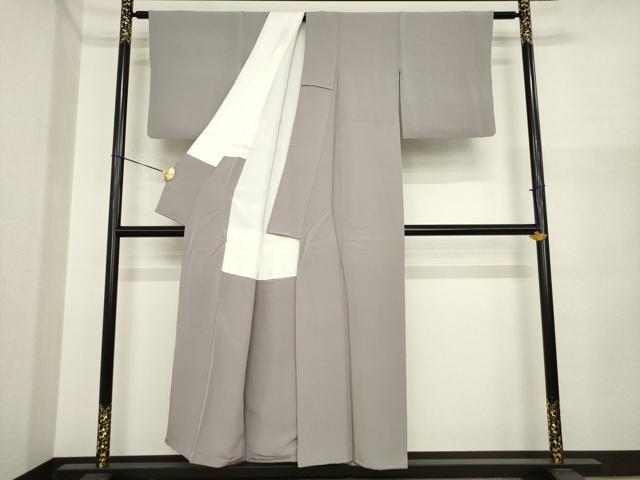 平和屋着物●上質な色無地 鳩羽鼠色 正絹 逸品 AABI3796ck