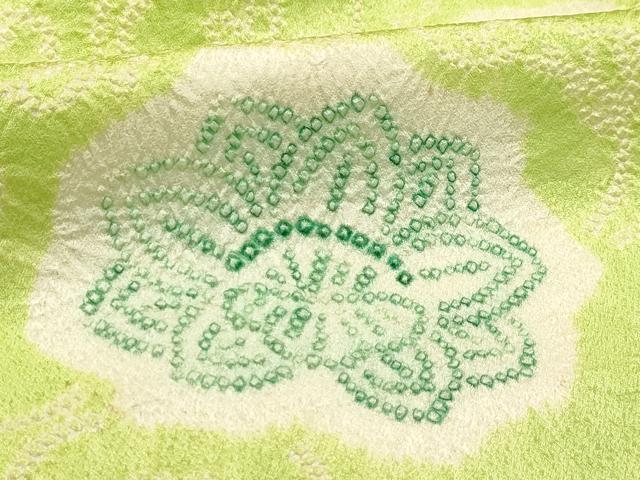 平和屋着物■上質な小紋 絞り 花唐草文 正絹 逸品 AABI3815sx