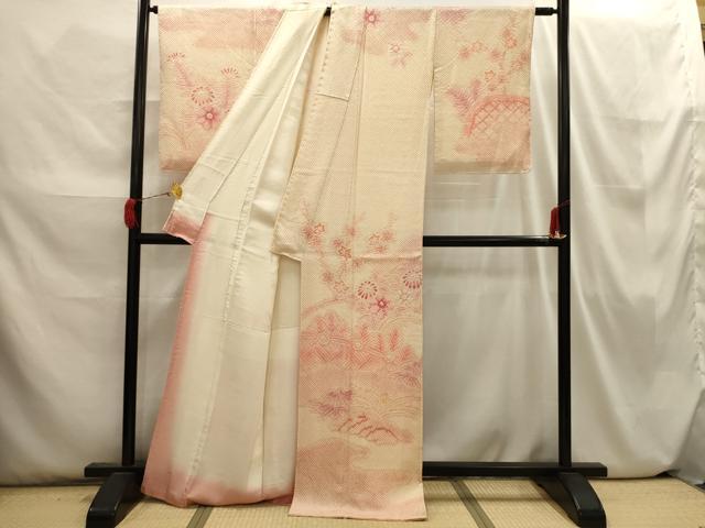 平和屋着物■訪問着 総絞り 花籬文 正絹 逸品 AABI3816sx