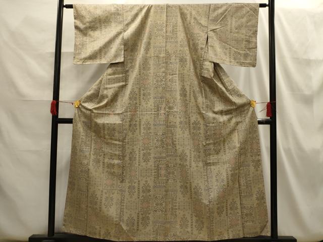平和屋着物■上質な紬 飾花文 正絹 逸品 AABI3830sx