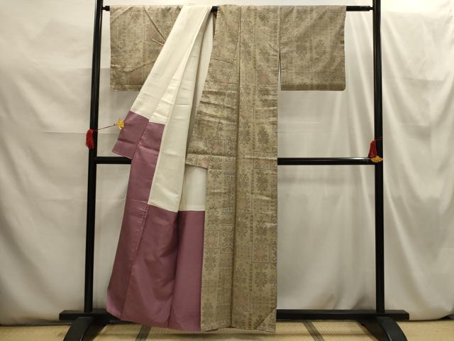 平和屋着物■上質な紬 飾花文 正絹 逸品 AABI3830sx