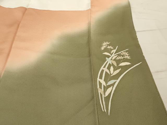 平和屋着物■訪問着 作家物 刺繍 枝花文 暈し染め 金彩 正絹 逸品 AABI3857sx