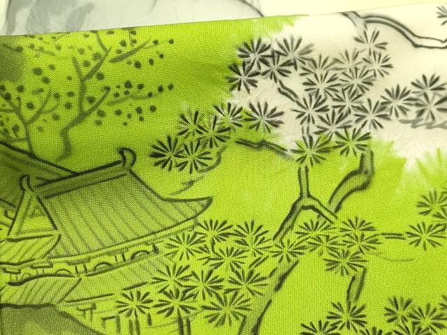 平和屋着物■訪問着 絞り 風景文 暈し染め 正絹 逸品 AABI3859sx