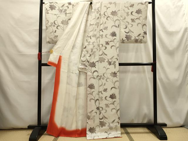 平和屋着物■上質な小紋 更紗花文 正絹 逸品 AABI3891sx