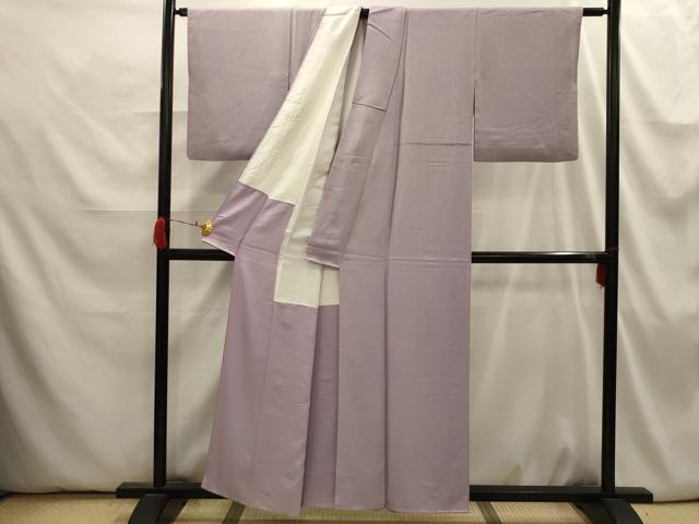 平和屋着物■上質な色無地 紋意匠 牡丹鼠色 正絹 逸品 AABI3893sx
