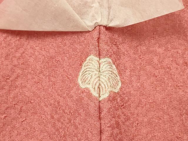 平和屋着物■上質な色無地 作家物 紋意匠 曙色 正絹 逸品 AABI3894sx