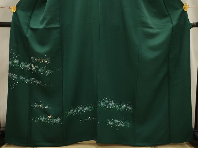 平和屋着物■訪問着 刺繍 草花文 金糸 金彩 胴抜き仕立て 正絹 逸品 AABI3899sx