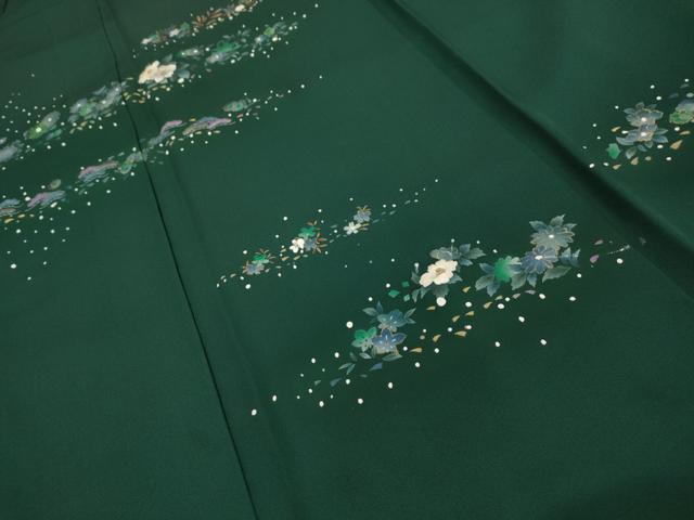 平和屋着物■訪問着 刺繍 草花文 金糸 金彩 胴抜き仕立て 正絹 逸品 AABI3899sx