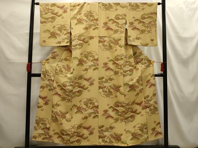 平和屋着物■上質な小紋 飛鶴梅松文 正絹 逸品 AABI3901sx
