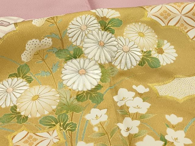平和屋着物■豪華色留袖 駒刺繍 雲取り吉祥花文 金彩 正絹 逸品 AABI3911sx