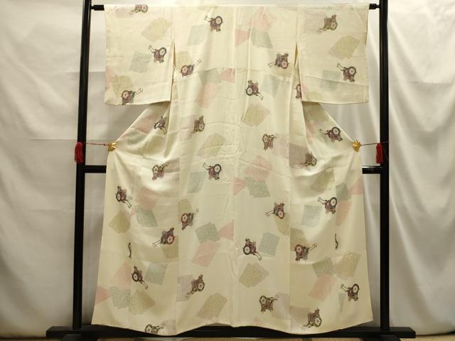 平和屋着物■上質な小紋 色紙重ね御所車文 正絹 逸品 AABI3914sx