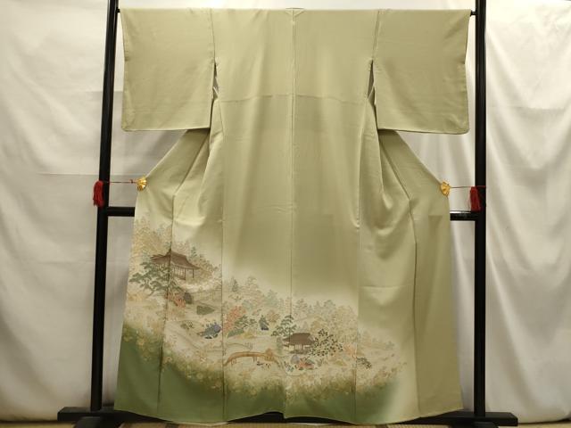 平和屋着物■豪華色留袖 寿光織 人物風景文 暈し染め 金糸 正絹 逸品 AABI3918sx