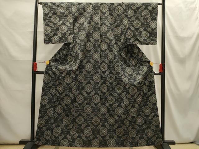 平和屋着物■上質な紬 流水花文 正絹 逸品 AABI3923sx