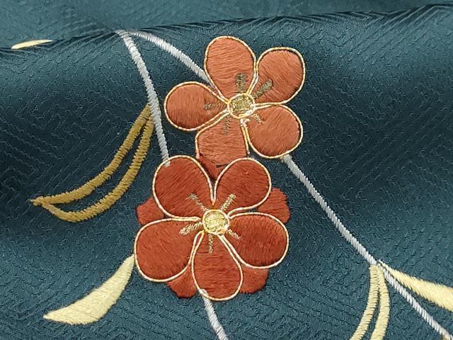 平和屋着物■訪問着 駒刺繍 七宝枝垂れ花文 正絹 逸品 AABI3925sx